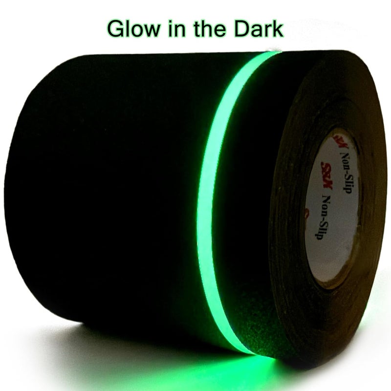 SX Anti Slip Tape 6 Inch x 60 Ft, 2X Longer Heavy Duty Grip Tape with Glow-in-Dark Strip, Outdoor Stair Treads Non-Slip for Steps, Ramps, Boats, Decks, Non-Skid Safety, Long-Lasting - Image 2